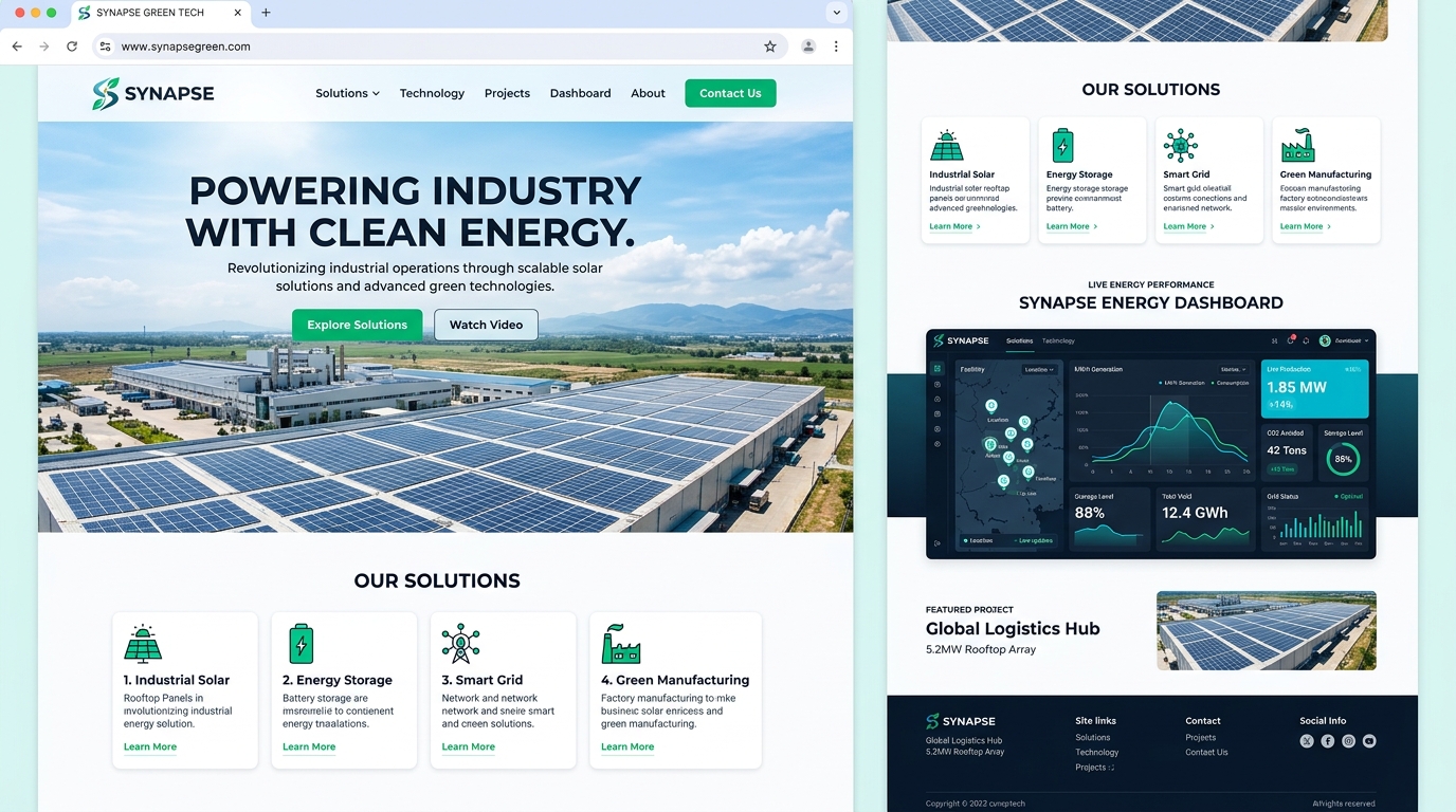 Synapse Güneş Enerjisi Web Tasarımı
